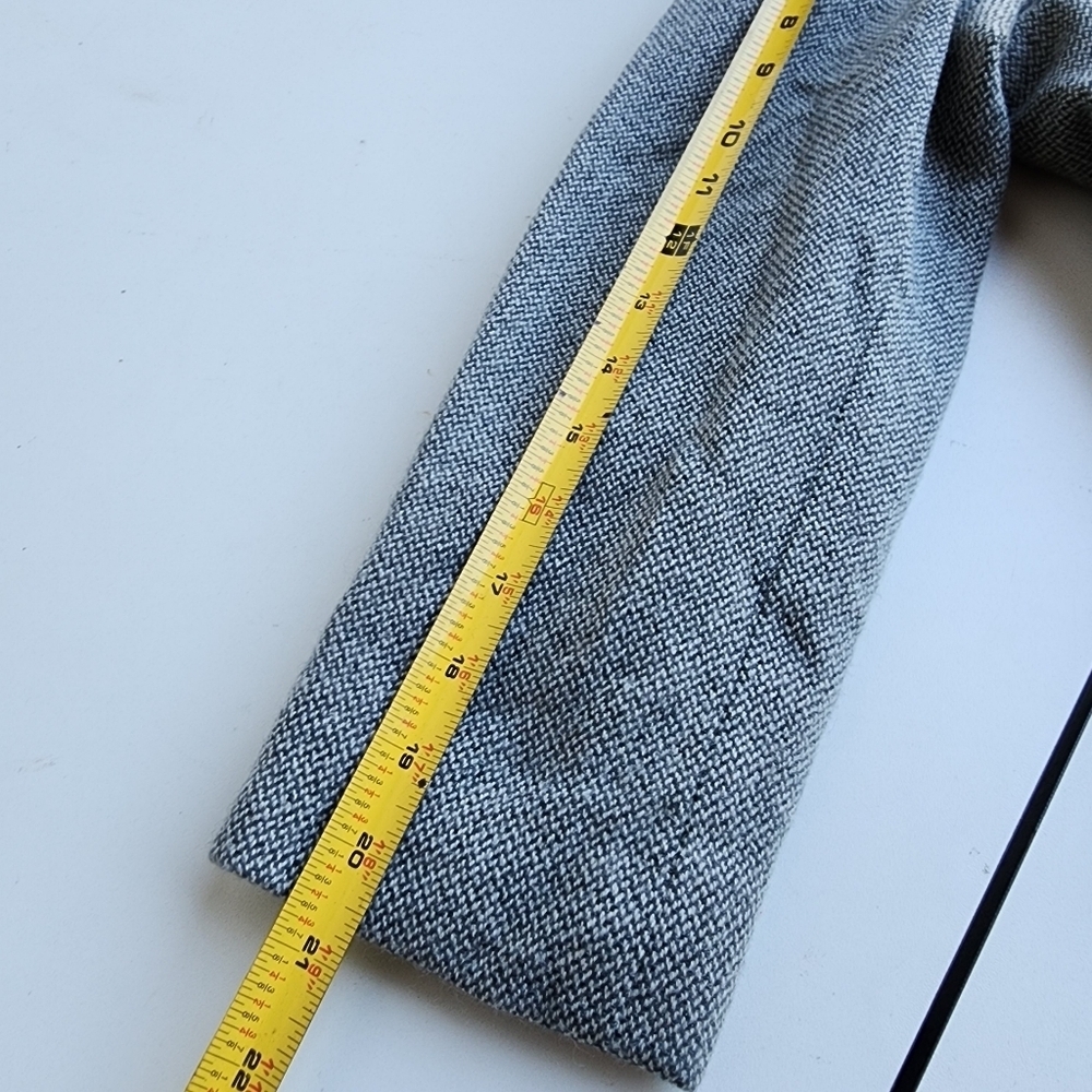 Liz Claiborne Chunky Tweed Gray Wool Cashmere Blazer Woolmark Military Sz 6 - Picture 11 of 13